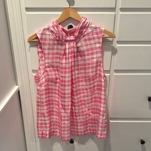 J. Crew Collection Pink and White Plaid Sleeveless Top